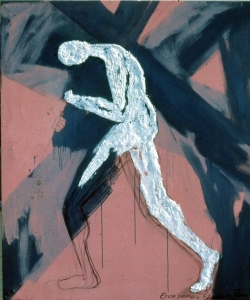 Ecce Homo III, Ecce Homo Series, bas relief on Canvas, 1991, 68 x 60"