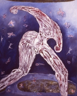 Discobolus II, 1994, Mixed-Media on canvas, 96X86"