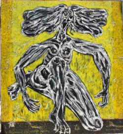 La Passionaria , bas relief on canvas, 1993, 92x84",