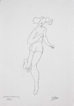 2-Woman-Running-10-x-7-Pencil-Drawing