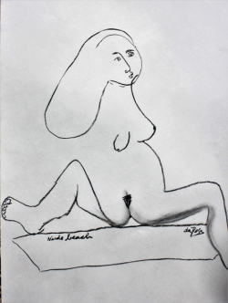 Nude-Beach-24-x18-Charcoal-Drawing