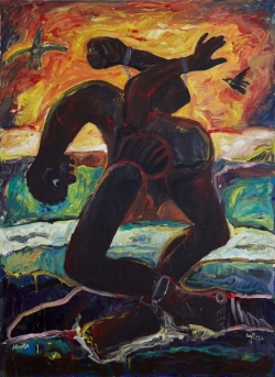 Captive-Slave-Dying-74.5x54-Acrylic-n-Canvas